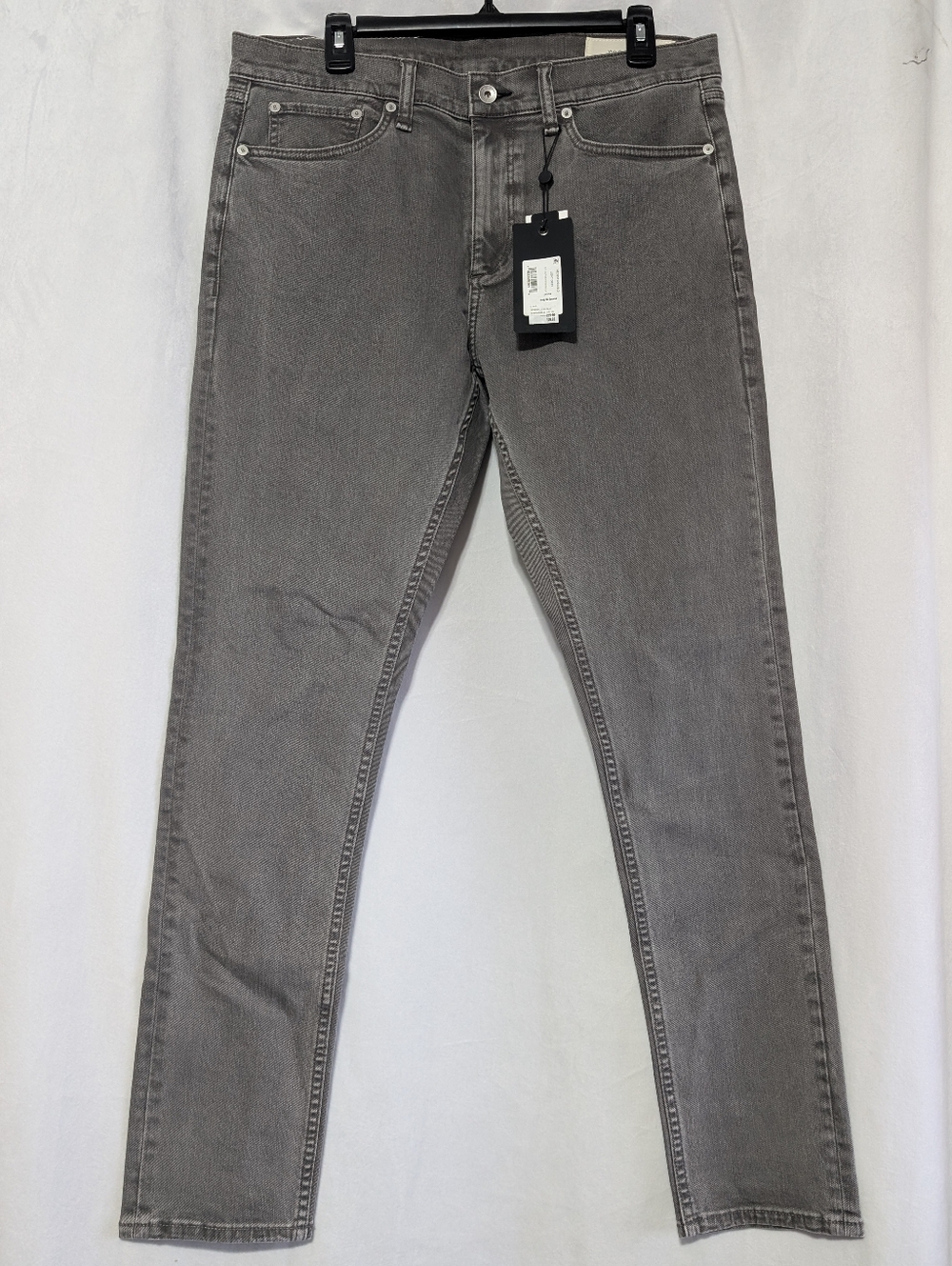 Rag & Bone Men's Fit 1 Light Gray Authentic Stretch Skinny Jeans Size 34x32 NWT